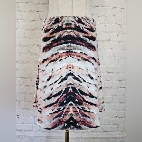 Revolve 1. State Women's Multicolor Tiger Print Scuba A-Line Skirt | Small | EUC - Picture 3 of 8